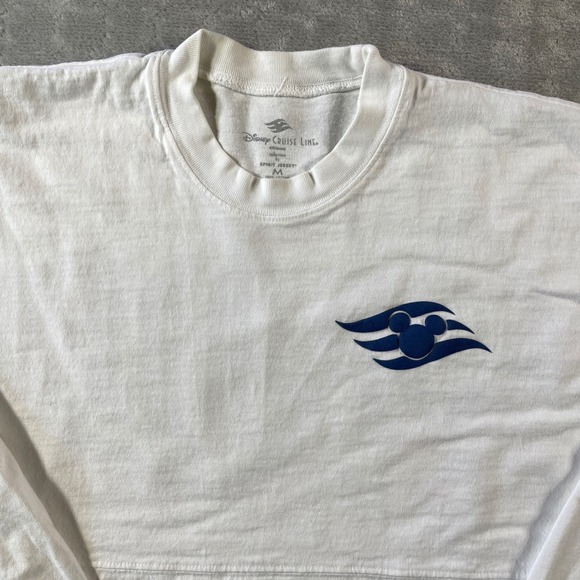 Disney Cruise Spirit Jersey Womens Medium White Long Sleeve Mickey Oversized - Picture 3 of 11